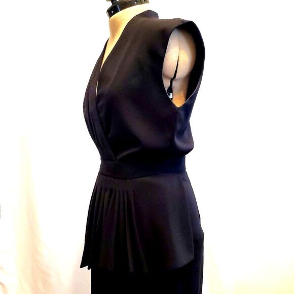 Badgley Mischka Women's Mermaid Dress 6 Black V-Neck Cap Sleeve Evening Gown - Picture 9 of 13